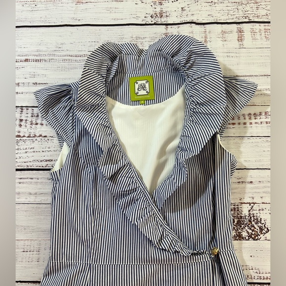 Elizabeth McKay Wrap dress navy and white size 4 - Picture 5 of 10